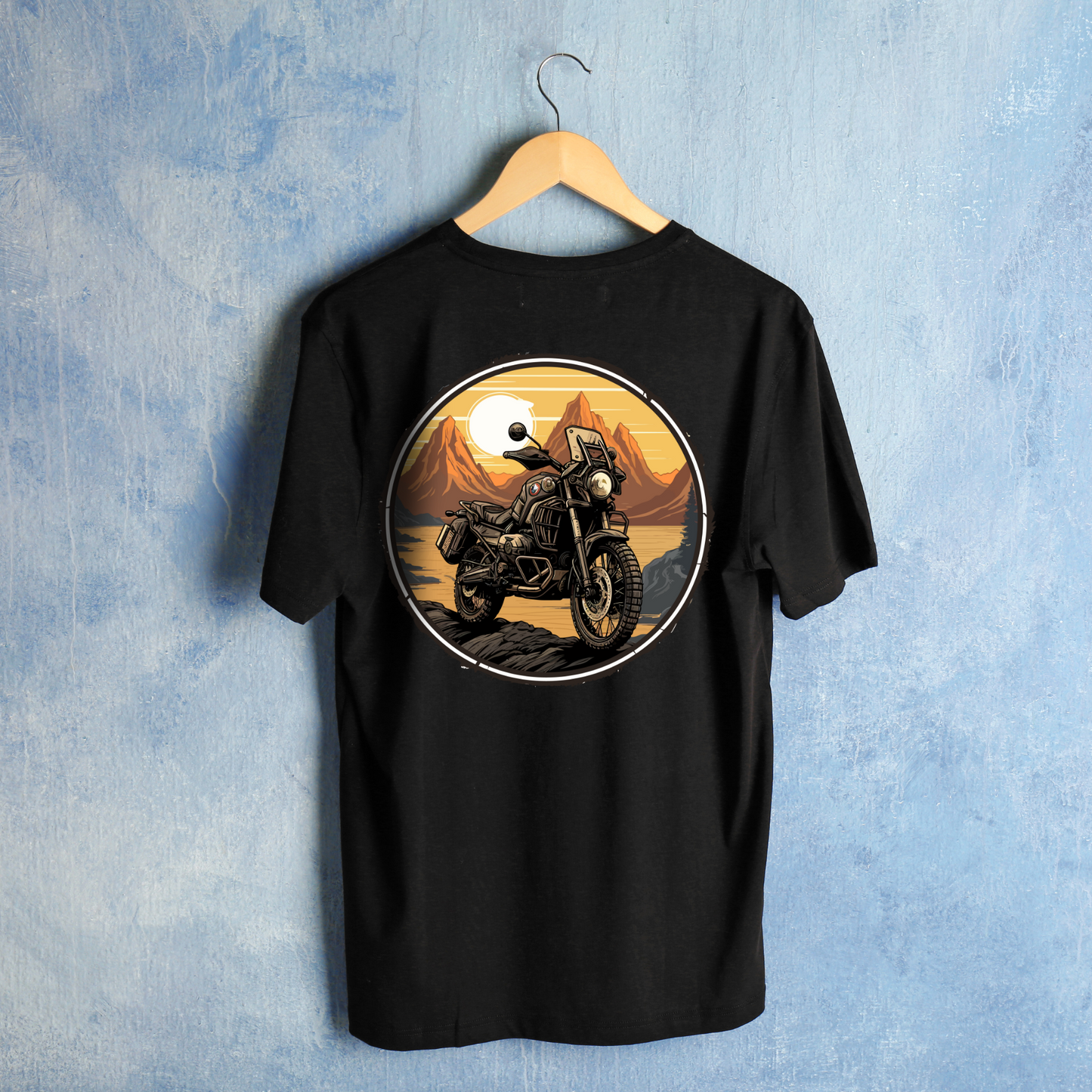 Classic Crewneck T-Shirt [Sunset and Bike]