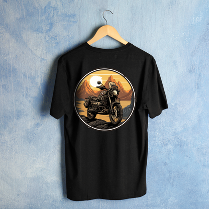 Classic Crewneck T-Shirt [Sunset and Bike]