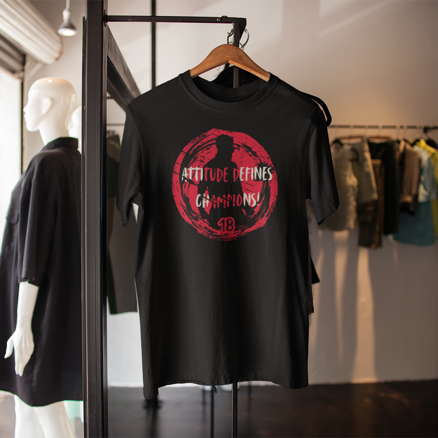 Unisex Classic Crewneck T-Shirt [Attitude Defines Champions ft. VK]
